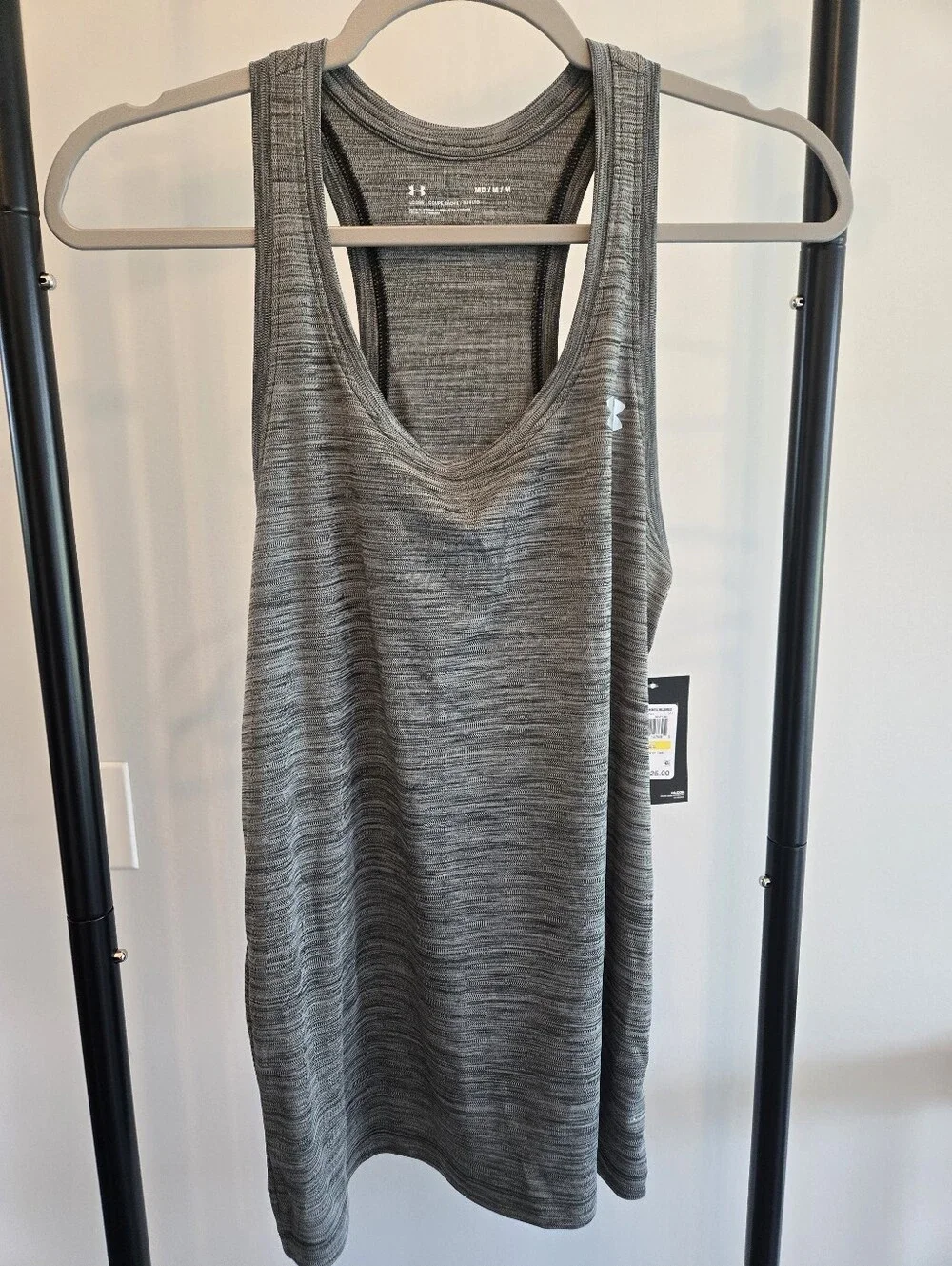 NWT Under Armour Velocity Twist Tank Top Gray Racerback Loose Fit Medium Women - Picture 1 of 4
